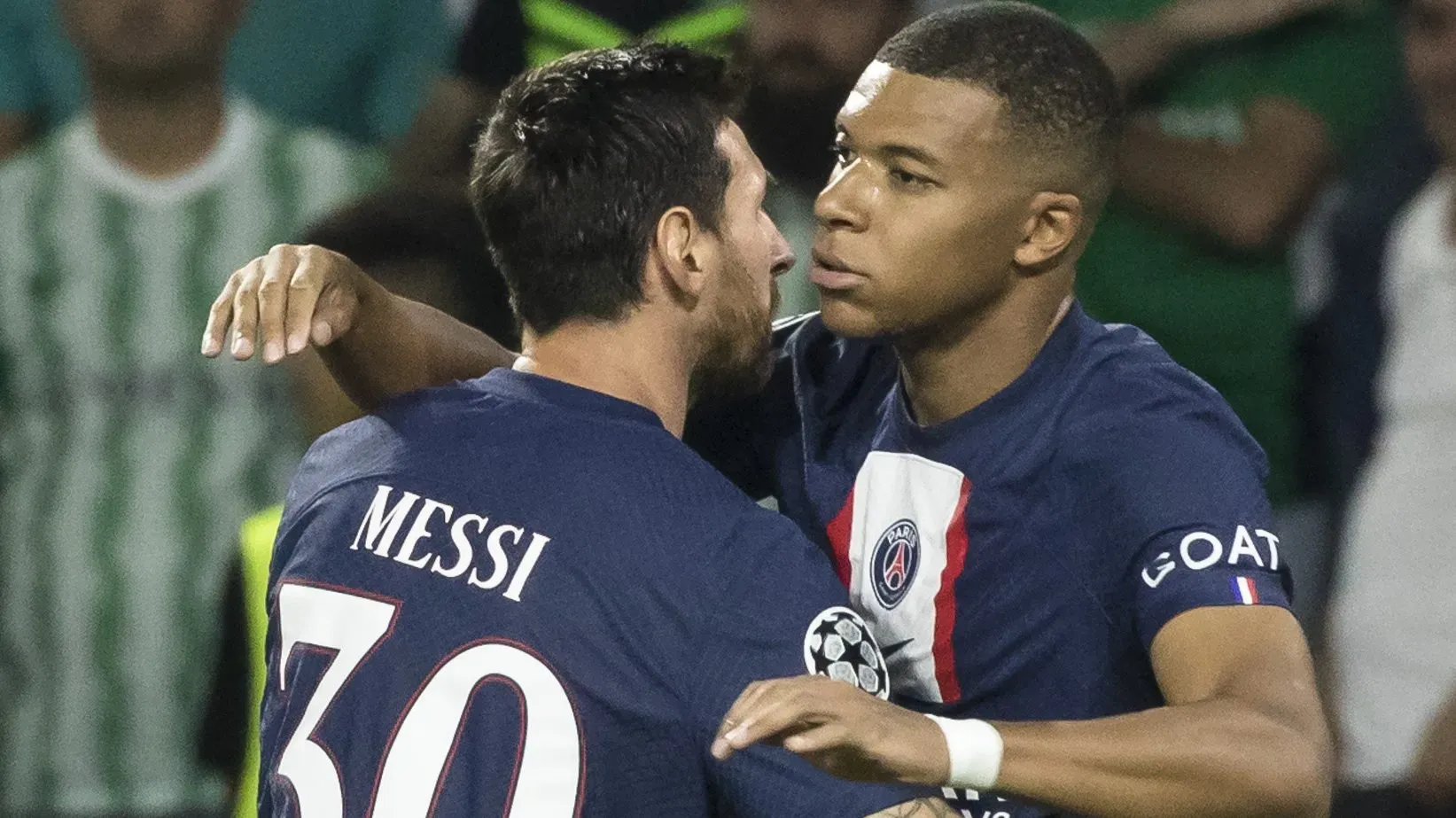 Lionel Messi y Kylian Mbappé en su etapa como compañeros en el PSG. Getty Images.