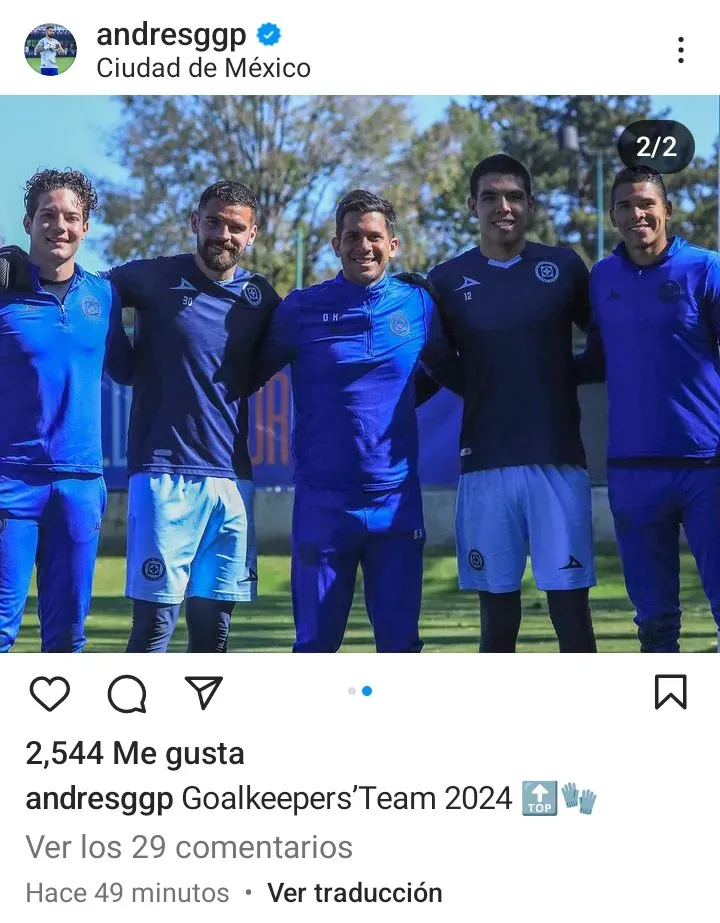 La publicación eliminada por Andrés Gudiño (Instagram)