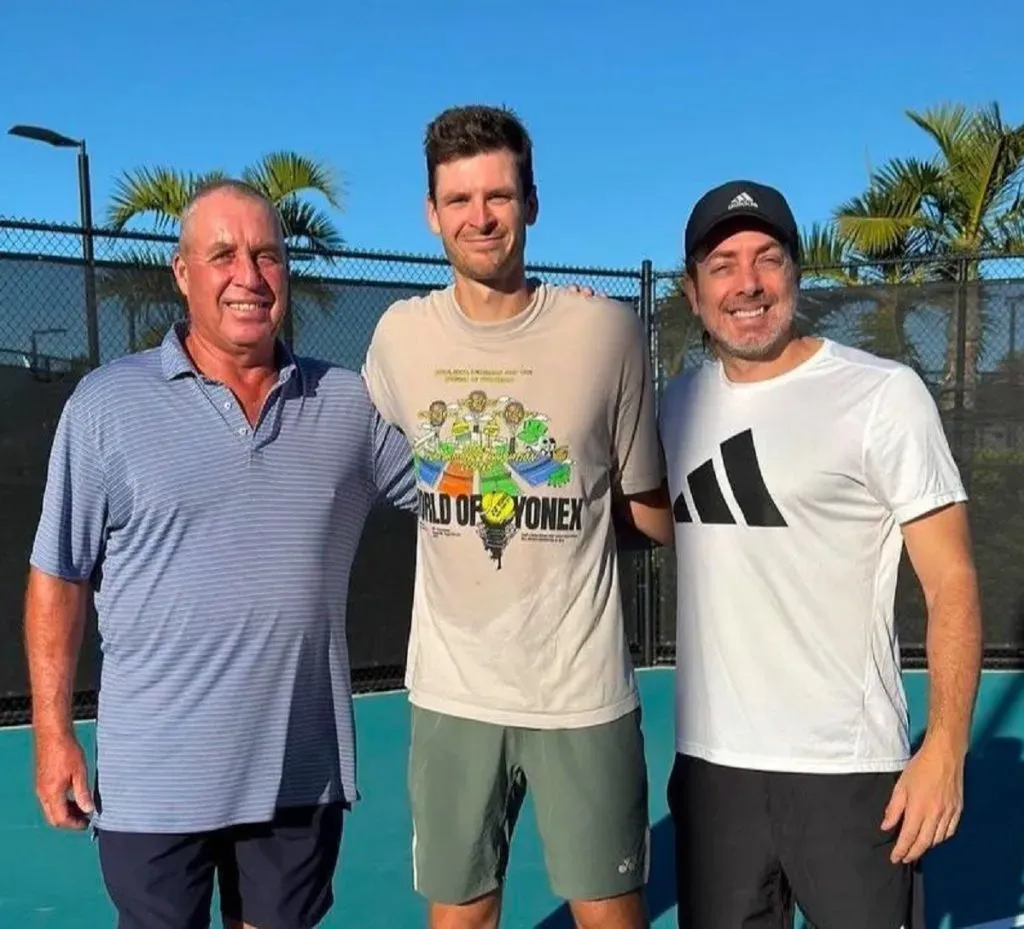 Ivan Lendl, Hubert Hurkacz y Nicolás Massú.