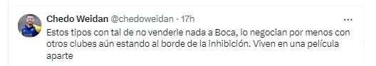 La reacción de los hinchas de Boca.