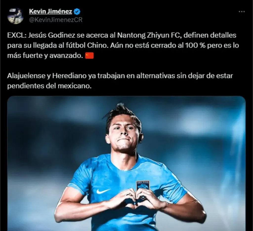 Kevin Jiménez adelnató que Jesús Godinez podría jugar en China. (Foto: X)