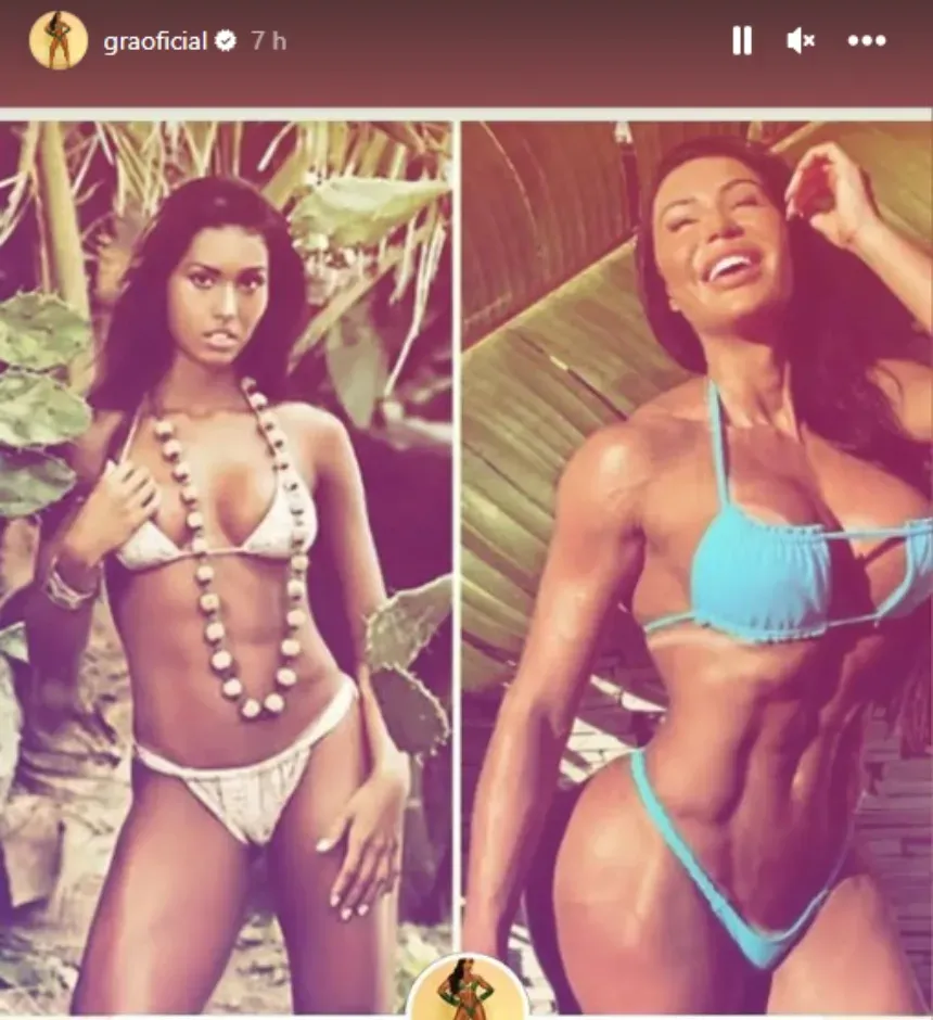 Gracyanne Barbosa: antes e depois - Foto: Instagram @graoficial