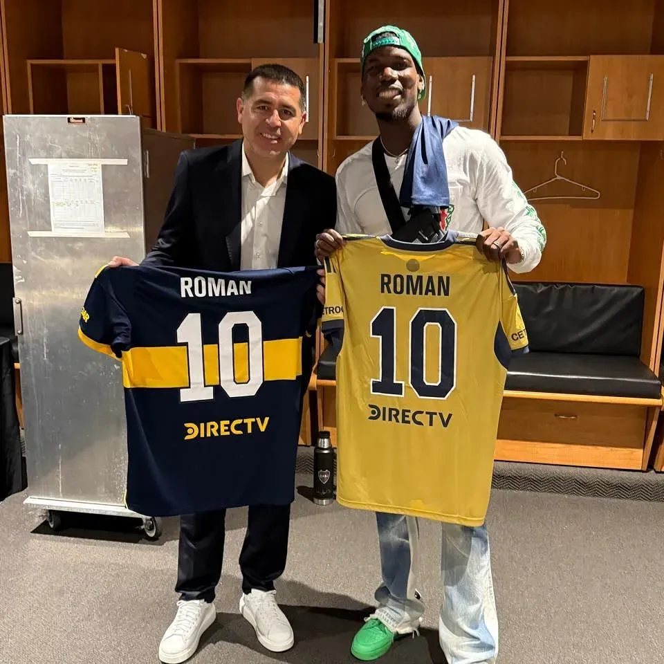 El encuentro entre Riquelme y Pogba (@todosobreroman10).