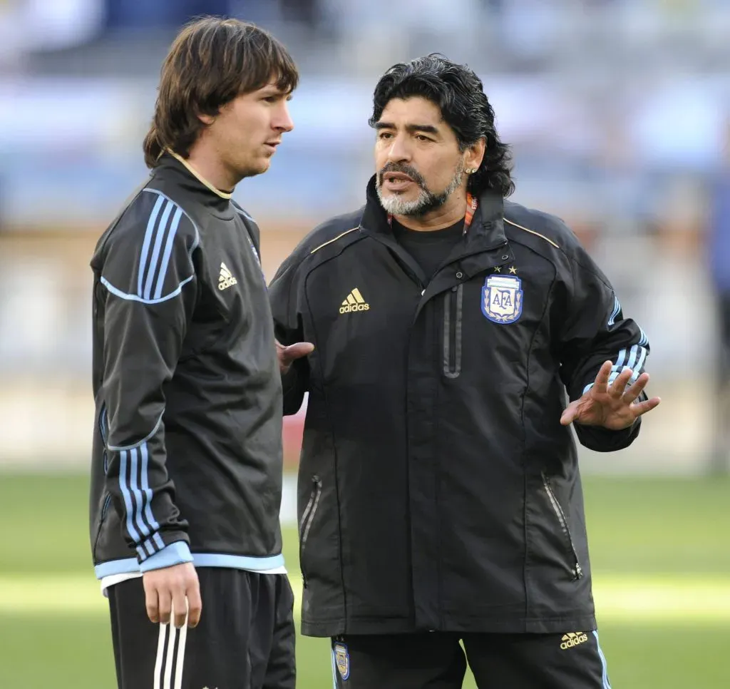 Leo y Diego en el Mundial 2010. (Foto: IMAGO).