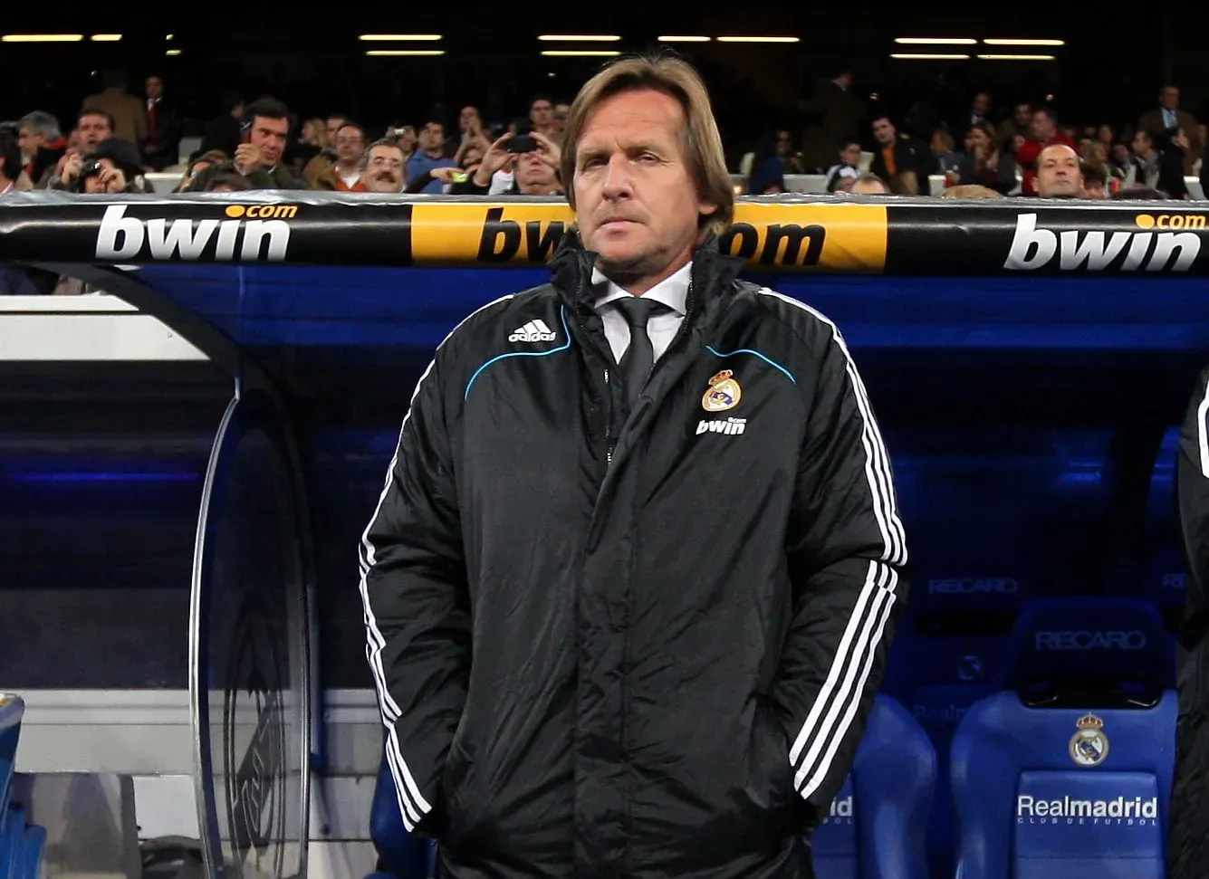 Bernd Schuster en 2008 como entrenador del Real Madrid. Getty Images.