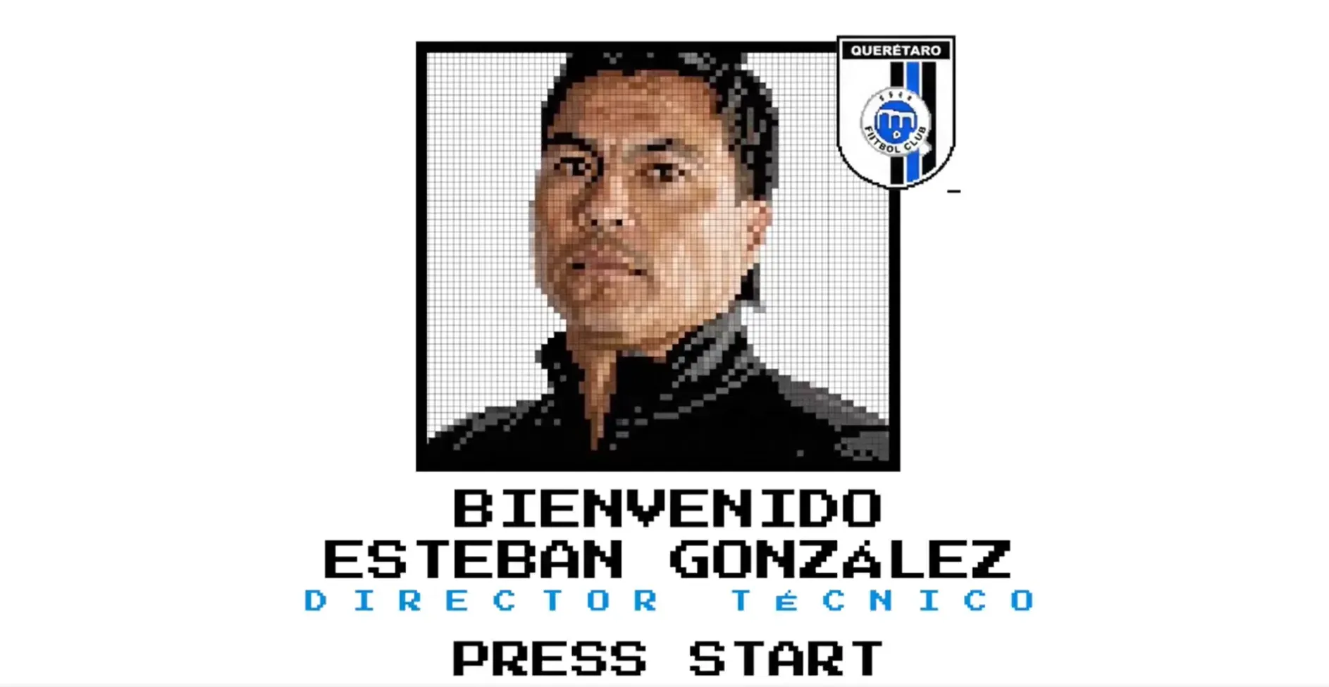 Esteban González presentando como nuevo DT de los ‘Gallos Blancos’ de Querétaro.