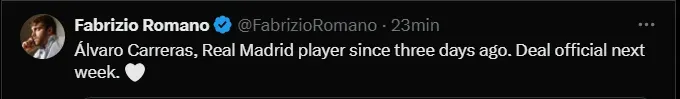 Fuente: @FabrizioRomano