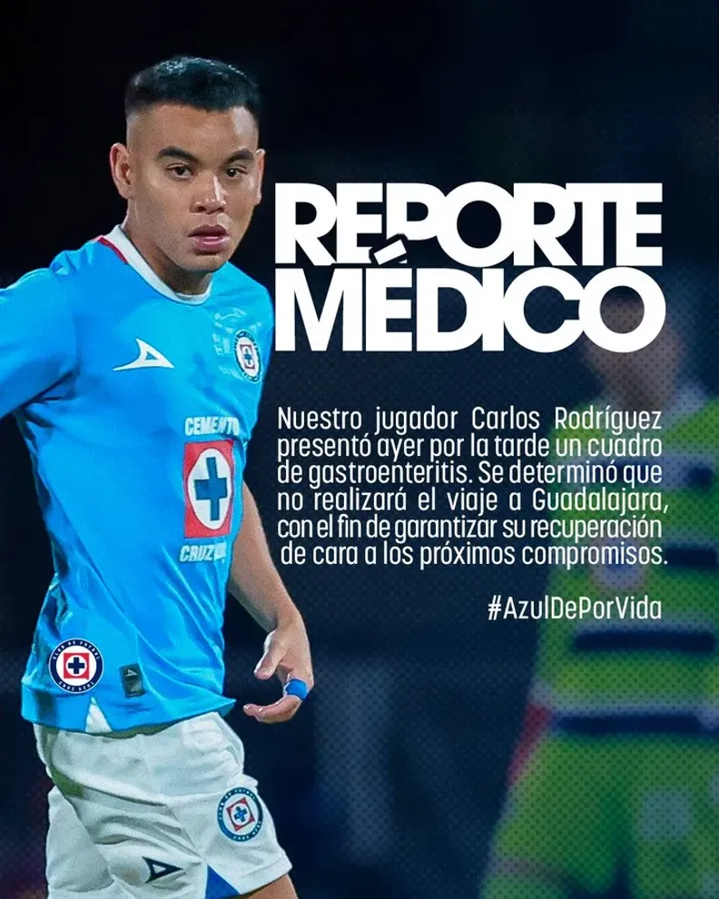 Cruz Azul aclaró la situación de Charly Rodríguez a través de un comunicado oficial. Noticias en tiempo real