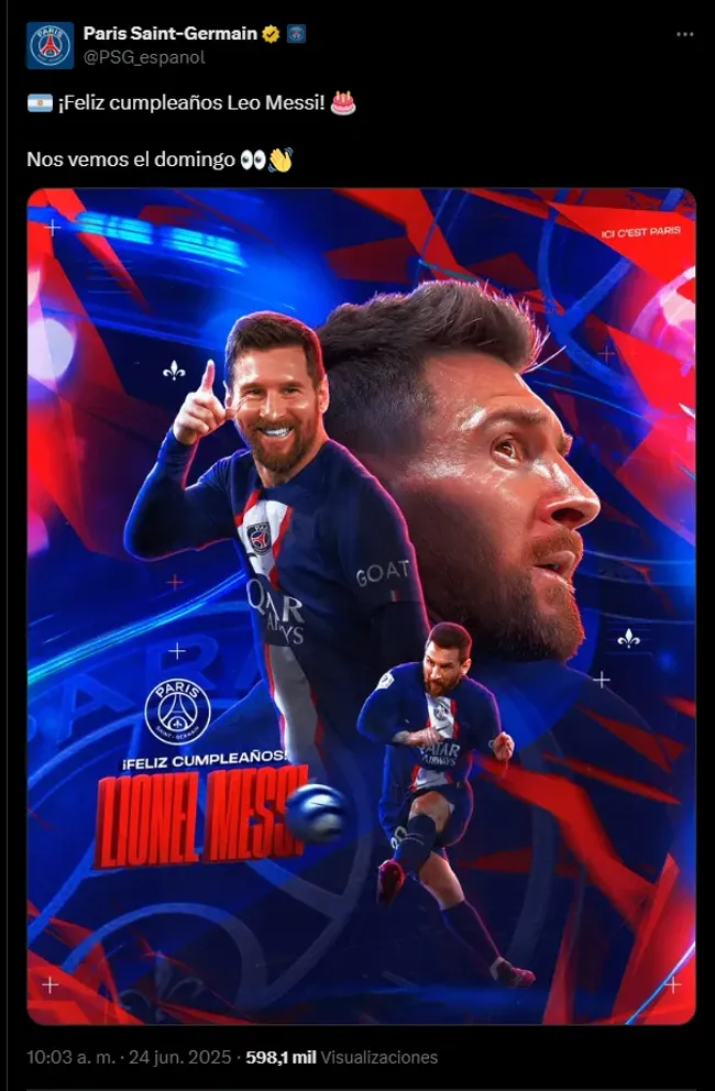 Messi recibió el saludo del PSG.