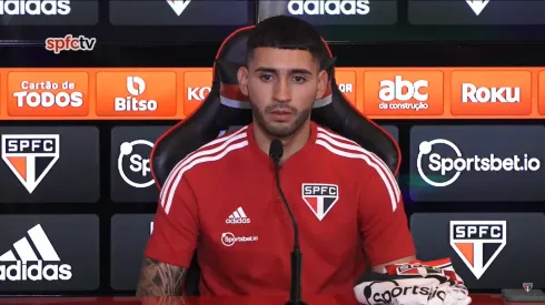 Foto: Reprodução Youtube/SPFCTV - Apresentação de Nahuel Bustos chama atenção no São Paulo