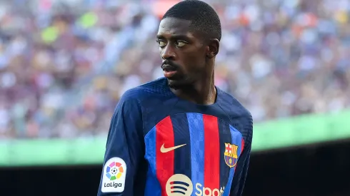 David Ramos/ Getty Images- Ousmane Dembélé, atacante do Barcelona