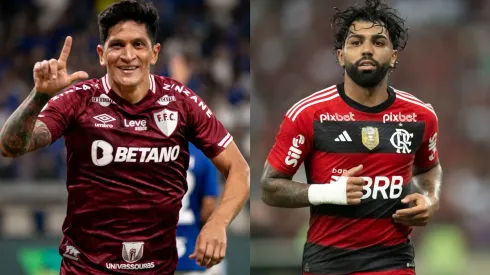 Fernando Moreno/Jorge Rodrigues/AGIF- Germán Cano (Fluminense) e Gabigol (Flamengo).