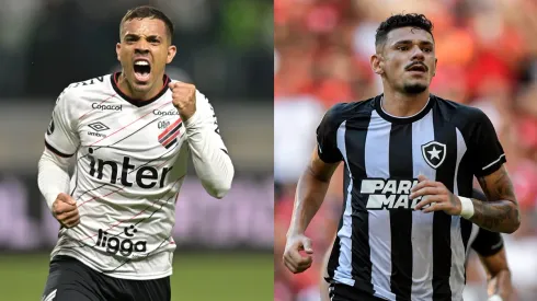 Pedro Vilela/Getty Images/Thiago Ribeiro/AGIF- David Terans (Athletico) e Tiquinho Soares (Botafogo).