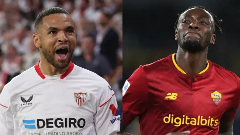 Gonzalo Arroyo Moreno/Paolo Bruno/ Getty Images- En-Nesyri (Sevilla) e Abraham (Roma).