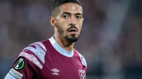 LONDON, ENGLAND - SEPTEMBER 08: Manuel Lanzini of West Ham United looks on during the UEFA Europa Conference League group B match between West Ham United and FCSB at London Stadium on September 8, 2022 in London, United Kingdom. (Photo by Sebastian Frej/MB Media/Getty Images)