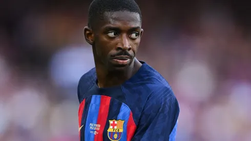 David Ramos/Getty Images- Dembélé, atacante do Barcelona