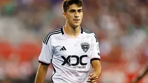 HARRISON, NJ - AUGUST 20: Gabriel Pirani #10 of D.C. United during the Major League Soccer game against the New York Red Bullson August 20, 2023 at Red Bull Arena in Harrison, New Jersey. (Photo by Rich Graessle/Icon Sportswire via Getty Images)