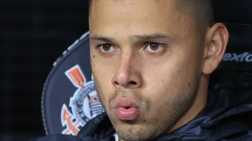 Ángel Romero jogador do Corinthians durante partida contra o Flamengo no estádio Arena Corinthians pelo campeonato Brasileiro A 2023. Foto: Marcello Zambrana/AGIF