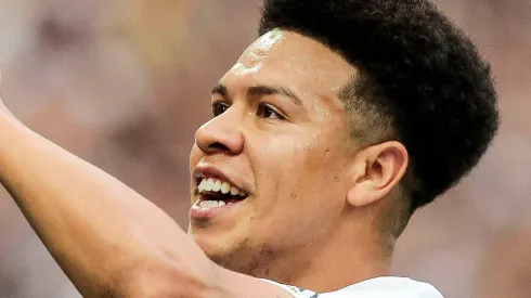 Marquinhos Gabriel comemora seu gol durante partida contra o Atletico-MG no estadio Arena Corinthians pelo campeonato Brasileiro A 2017. Foto: Ale Cabral/AGIF