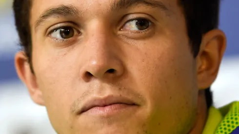 TERESOPOLIS, BRAZIL - JULY 06: Bernard speaks during a press conference of the Brazilian national football team at the squad's Granja Comary training complex, on July 06, 2014 in Teresopolis, 90 km from downtown Rio de Janeiro, Brazil. (Photo by Buda Mendes/Getty Images)