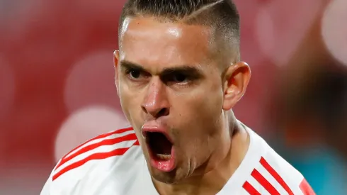 Borré comemorando gol pelo River. Foto Agustin Marcarian-Pool/Getty Images