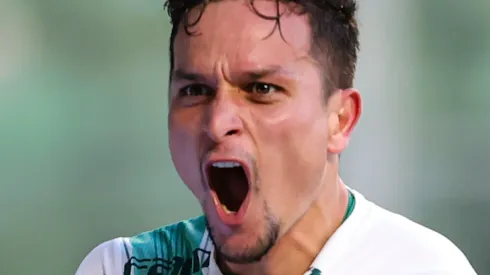 Artur jogador do Palmeiras comemora seu gol durante partida contra o América-MG no estádio Independência pelo campeonato Brasileiro A 2023. Foto: Gilson Lobo/AGIF