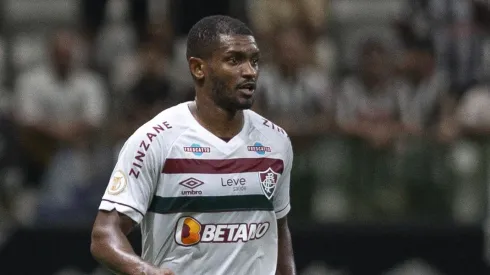 Marlon jogador do Fluminense durante partida contra o Atlético-MG no estádio Arena MRV pelo campeonato Brasileiro A 2023. Foto: Alessandra Torres/AGIF