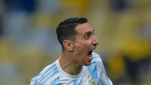 Di Maria jogador do Argentina comemora seu gol durante partida contra o Brasil no estádio Maracanã pelo campeonato Copa América 2021. Craque pode pintar no Inter. Foto: Thiago Ribeiro/AGIF