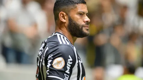 Hulk jogador do Atletico-MG durante partida contra o Cuiaba no estadio Arena MRV pelo campeonato Brasileiro A 2023. Atacante recebeu fala polêmica. Foto: Alessandra Torres/AGIF