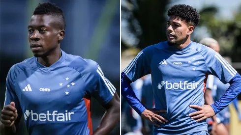 Fotos: Gustavo Aleixo/Cruzeiro - Palacios e Machado durante treinamento do Cruzeiro.