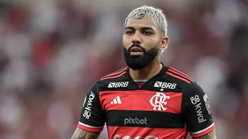 Gabigol jogador do Flamengo durante partida contra o Corinthians no estádio Maracanã pelo campeonato Brasileiro A 2024. Atacante é desejado pelos gremistas.
