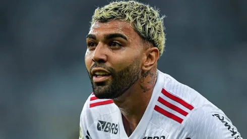 Gabigol jogador do Flamengo comemora seu gol durante partida contra o Vasco no estádio Maracanã pelo campeonato Brasileiro A 2024.