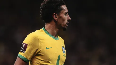 Marquinhos durante confronto contra a Colômbia nas eliminatórias da Copa do Mundo de 2021.