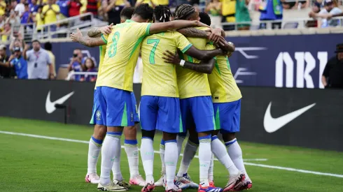 Seleção Brasileira durante amistoso contra os EUA.