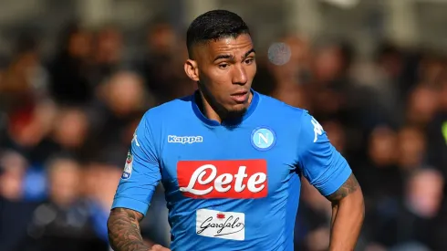 Allan Marques Loureiro do SSC Napoli em ação durante a partida da série A entre Atalanta BC e SSC Napoli no Stadio Atleti Azzurri d'Italia em 21 de janeiro de 2018 em Bergamo, Itália. (Foto de Valerio Pennicino/Getty Images)