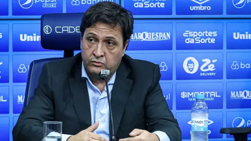 Alberto Guerra presidente do Gremio durante em coletiva de imprensa realizada no CT Luiz Carvalho