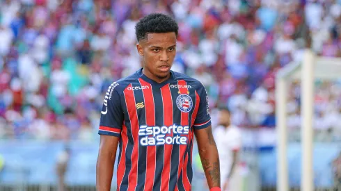 Kayky jogador do Bahia durante partida contra o Vitoria no estadio Arena Fonte Nova pelo campeonato Baiano 2023. Ponta teve destino revelado