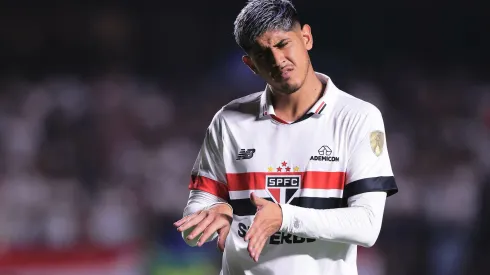 Alan Franco jogador do São Paulo durante partida contra o Barcelona de Guayaquil no estadio Morumbi pelo campeonato Copa Libertadores 2024.