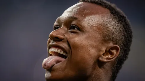 Nathan Fernandes jogador do Gremio comemora seu gol durante partida contra o Juventude no estadio Arena do Gremio pelo campeonato Gaucho 2024. Ponta vem brilhando nos últimos dias