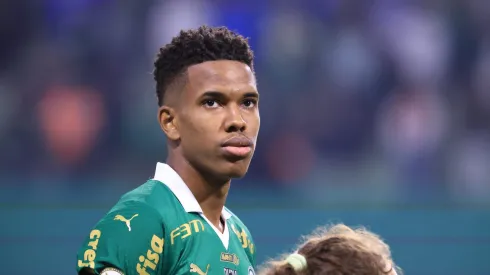 Estevao jogador do Palmeiras durante partida contra o Corinthians no estadio Arena Allianz Parque pelo campeonato Brasileiro A 2024. Meio-campista foi avisado de decisão