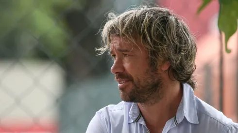 Lugano durante treinamento do São Paulo em 2020.