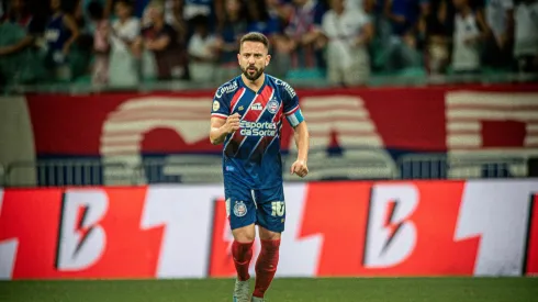 Everton Ribeiro jogador do Bahia comemora seu gol durante partida contra o Atletico-MG no estadio Fonte Nova pelo campeonato Brasileiro A 2024.
