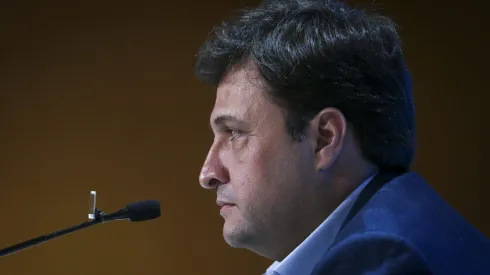 Alberto Guerra, presidente do Grêmio, durante em coletiva de imprensa realizada no Arena do Grêmio.