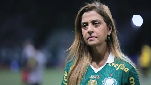 Leila Pereira, presidente do Palmeiras, durante partida contra o Flamengo, pela Copa do Brasil 2024.