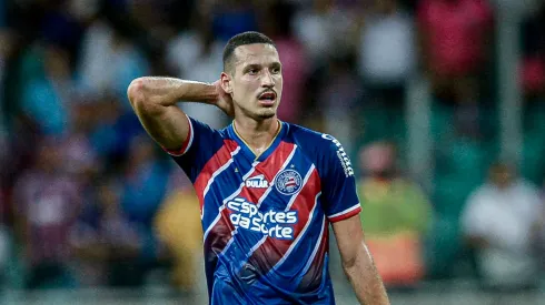 Gabriel Xavier jogador do Bahia durante partida contra o Flamengo no estádio Arena Fonte Nova pelo campeonato Brasileiro A 2024. Foto: Jhony Pinho/AGIF