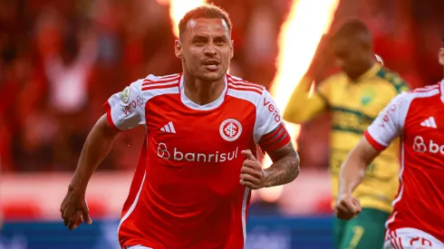 Alan Patrick jogador do Internacional comemora seu gol durante partida contra o Cuiaba no estadio Beira-Rio pelo campeonato Brasileiro A 2024.