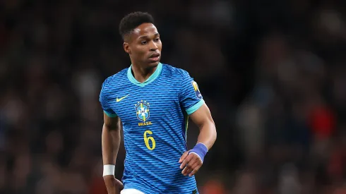 Wendell of Brazil during the international friendly match between England and Brazil at Wembley Stadium on March 23, 2024 in London, England.