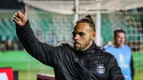 Braithwaite, jogador do Grêmio, durante partida contra o Fluminense, pela Copa Libertadores.