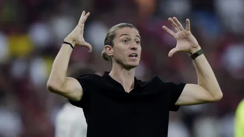 Filipe Luís, técnico do Flamengo, durante partida contra o Corinthians, pela Copa do Brasil.