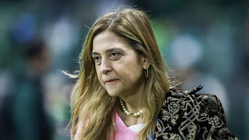 Leila Pereira, presidente do Palmeiras, antes da partida contra o Atletico-MG (Foto: Marcello Zambrana/AGIF)